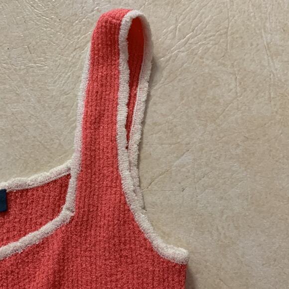 Modcloth womens medium peach tank top terry soft cute barbie crop retro - Picture 7 of 7